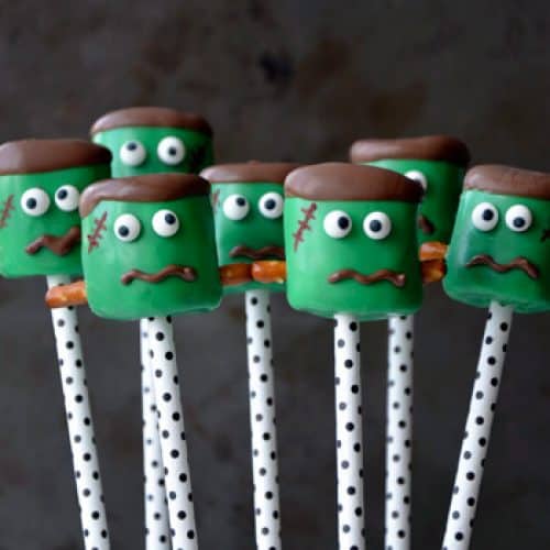 Frankenstein Marshmallow Pops