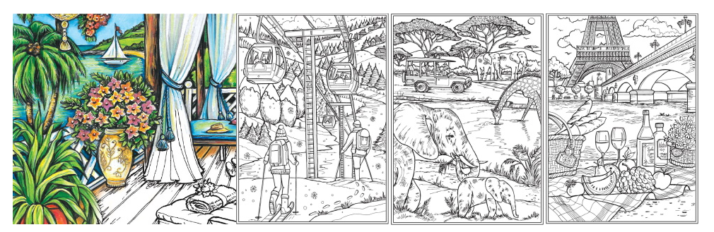 Travel coloring book