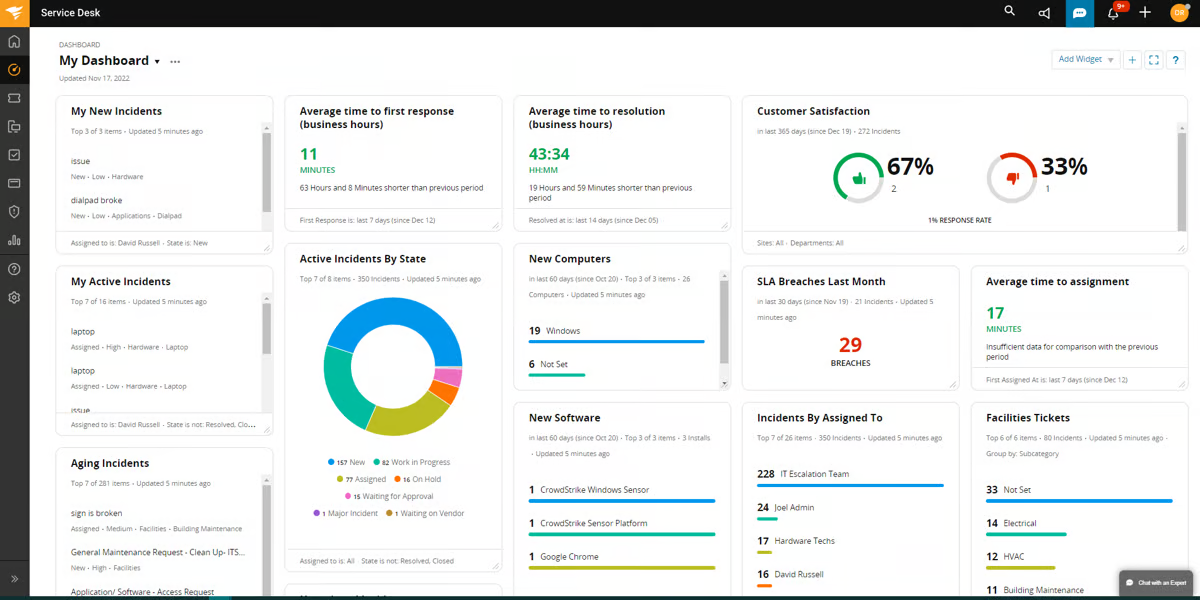 SolarWinds Service Desk is an enterprise service management software that's best for ITAM and CMDB.