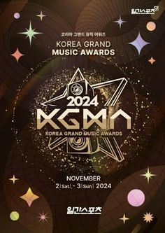 This may contain the korea grand music awards poster