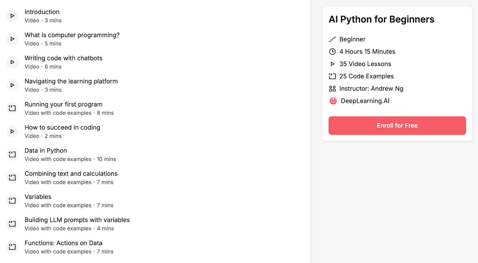 AI Python for Beginners course