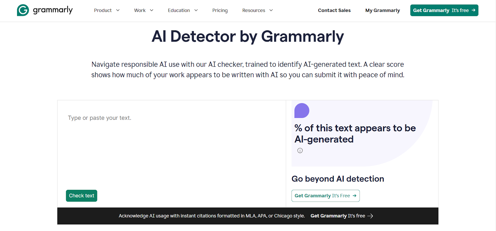 Grammarly AI detector