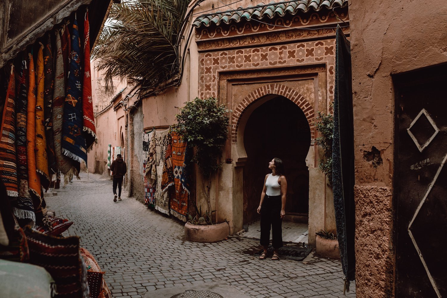 Tourist having fun in morocco
