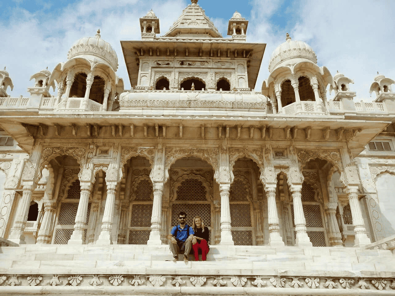 Pre-wedding shoot with bride and groom at the iconic Umaid Bhawan Palace in Jodhpur