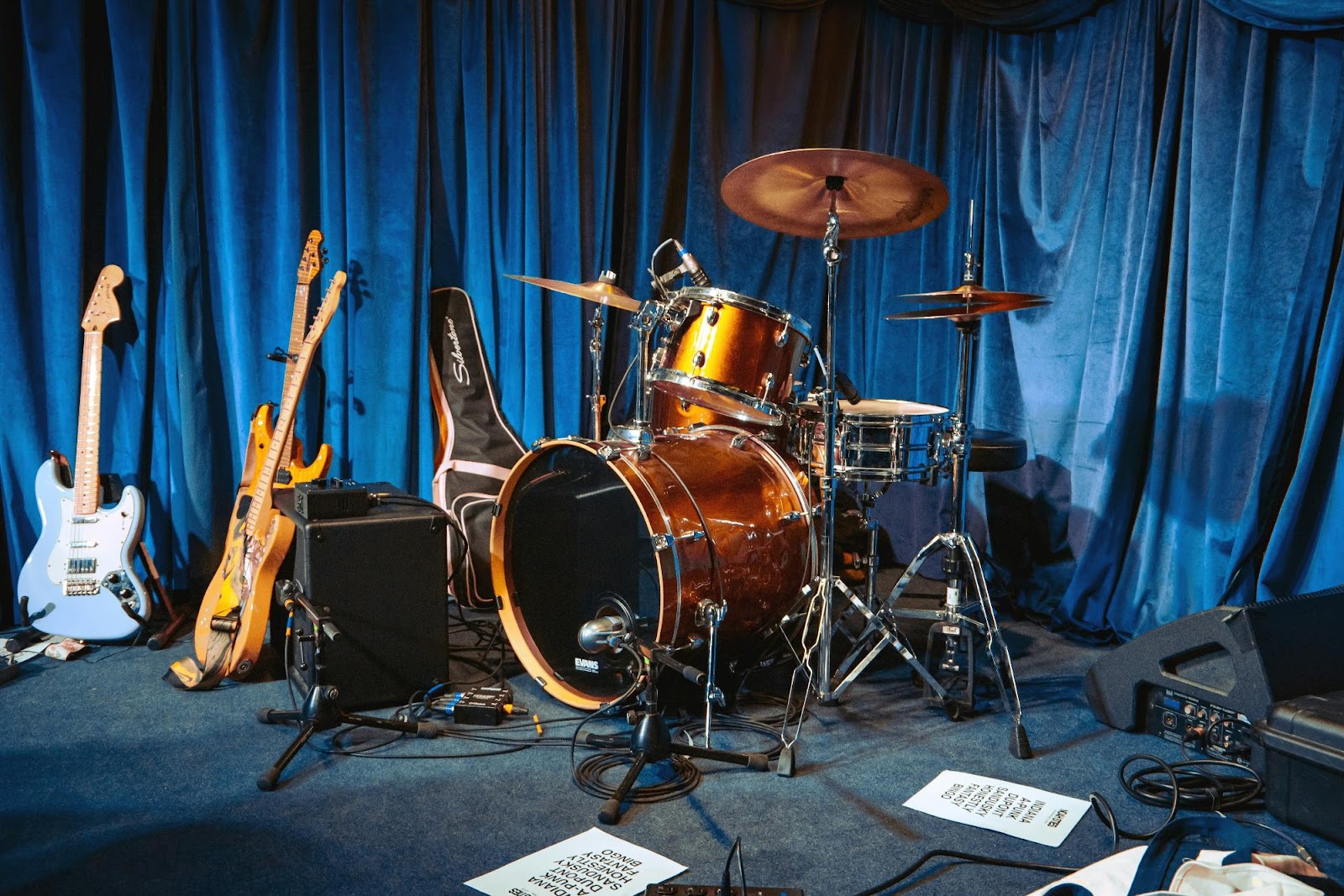 Stage setup for an event at The Van Buren.