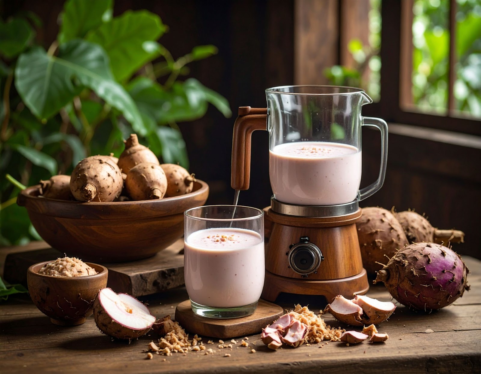 Blended taro paste