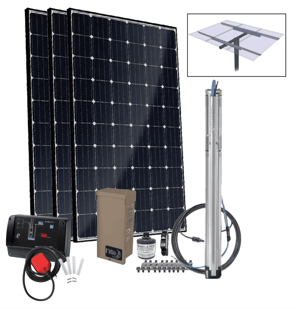 Grundfos 3 sqf-3 Pre-designed SQFlex Solar Water Pumping Kit