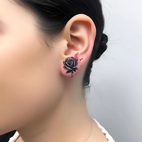 Black and Grey Rose Tattoo
