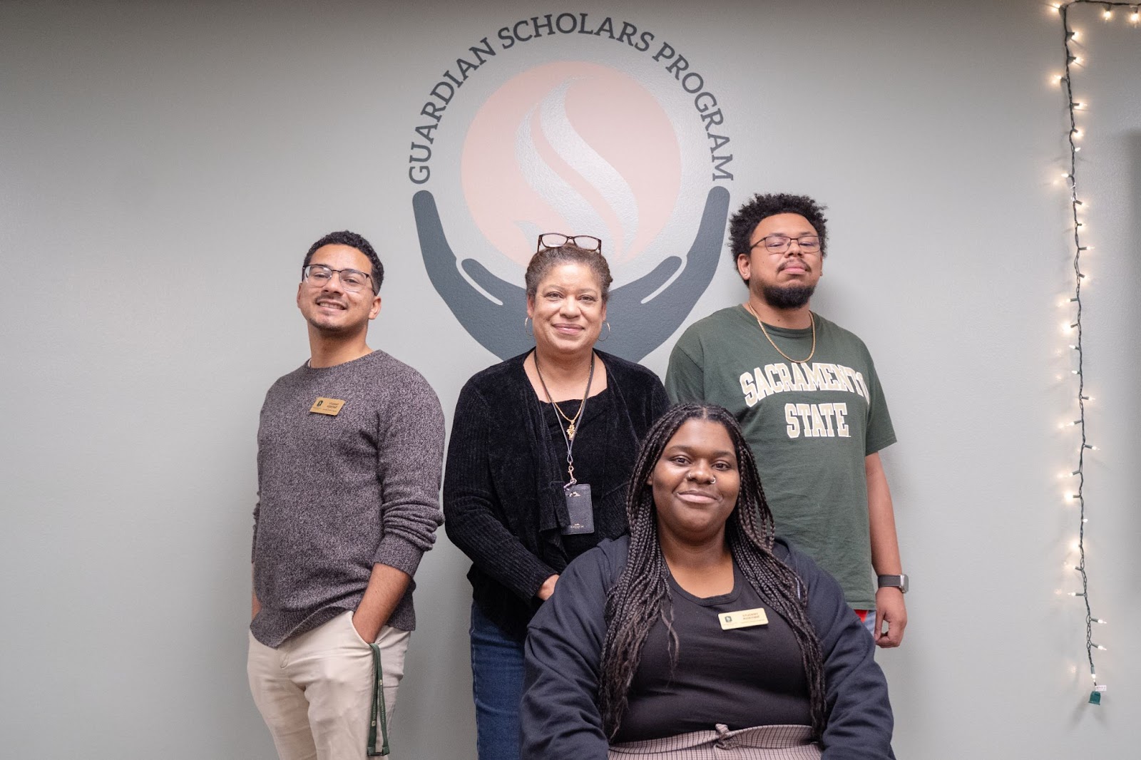 From left, Jarred Holloway, Linda Howe-Ram, Traneisia Jones and Emmanuel Fadollone on Nov. 25 at Sacramento State. AmaYah Harrison-Bryant, OBSERVER