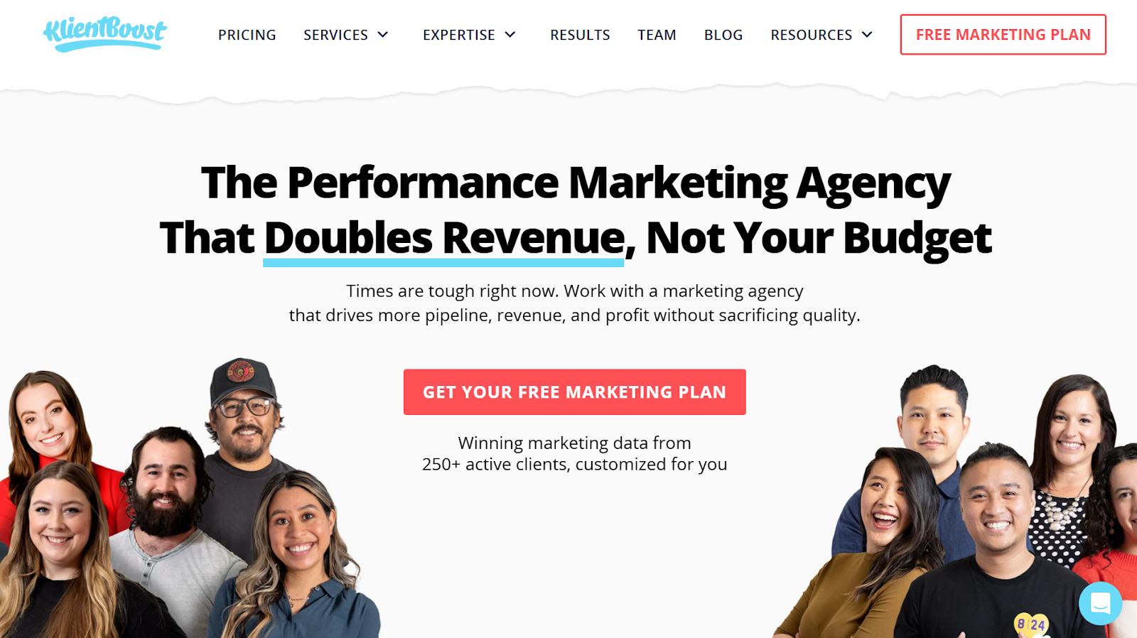 KlientBoost website screenshot.