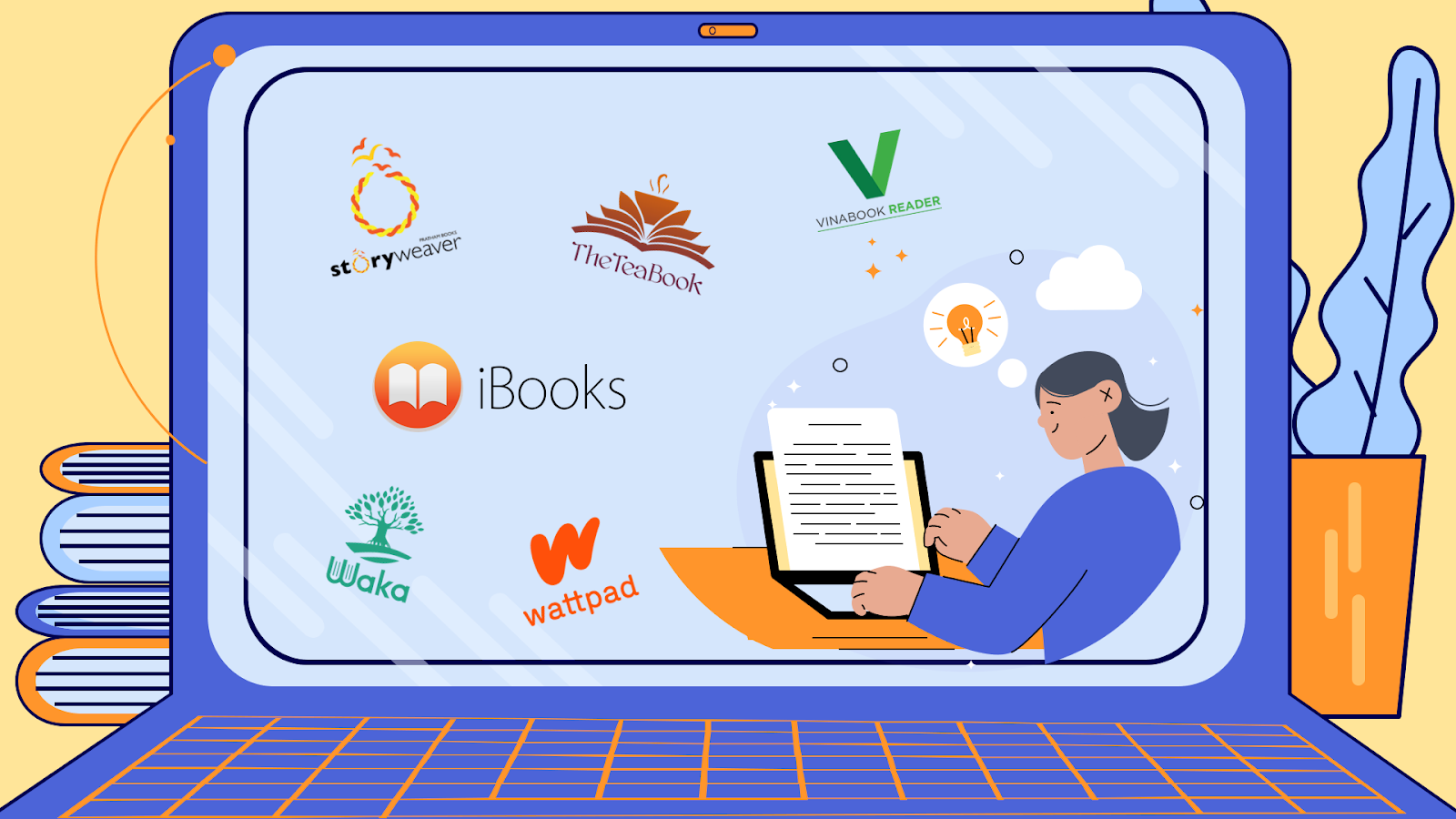 Ứng dụng đọc điện tử: Kindle, iBooks, và Storyweaver