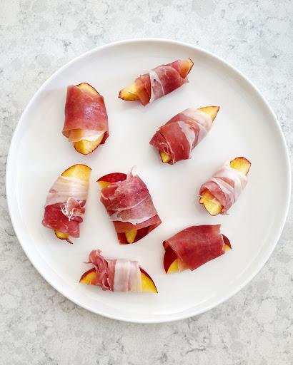 Peach & Prosciutto “Mummy Finger” Bites