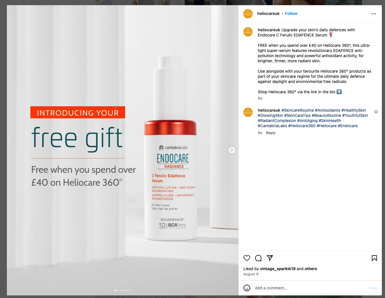 Free Heliocare serum for spending over £40