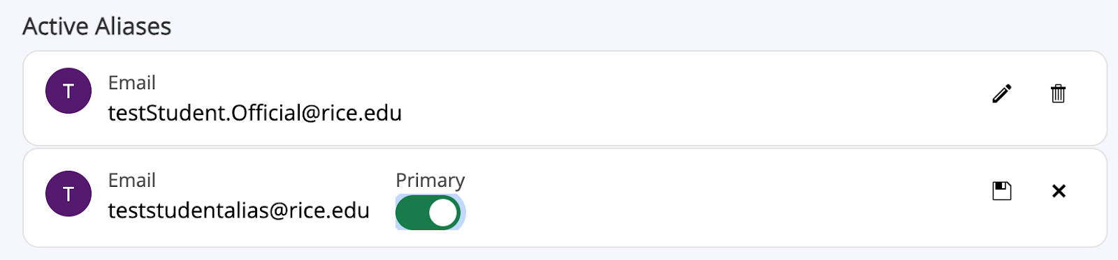 screenshot showing the toggle button for turning on the Primary button