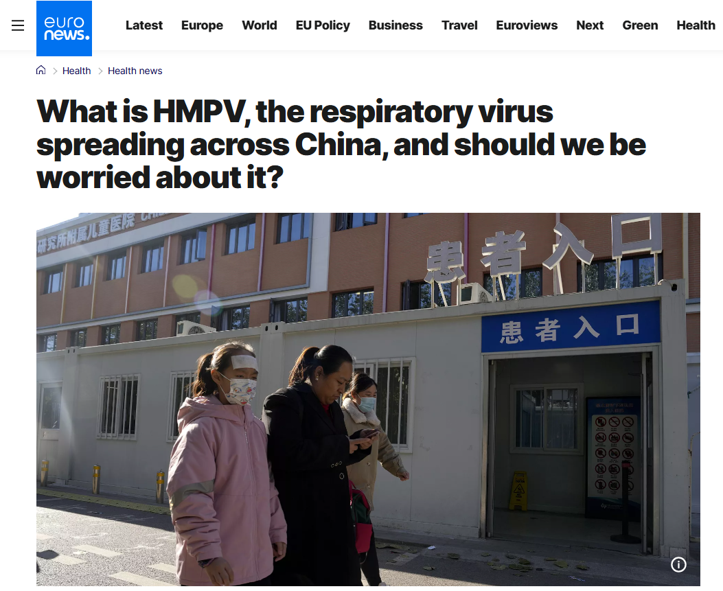 HMPV in China Poses No Significant Global Risk