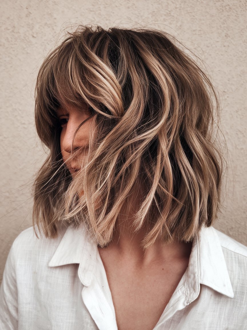 18. Tousled Bob with Bangs