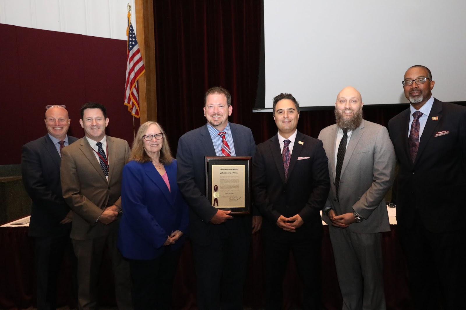 The first presentation recognized Walt Whitman High School principal Dr. John Murphy for being named SAANYS Building Administrator of the Year.