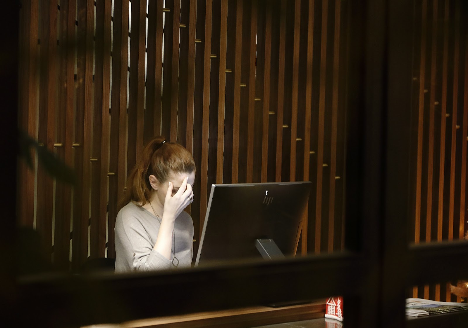 A woman thinking of how to overcome mental block