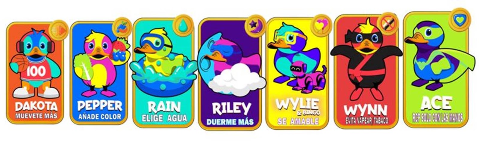 A group of cartoon birds

Description automatically generated
