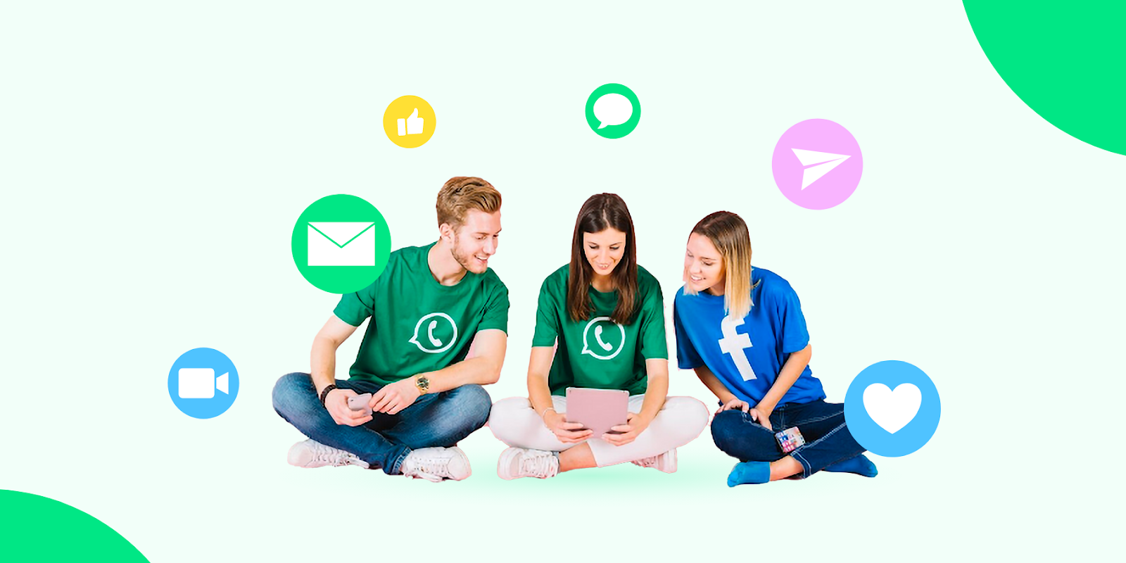 three people sending a reminder whatsapp message