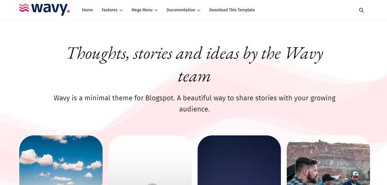 Wavy minimalist blog template