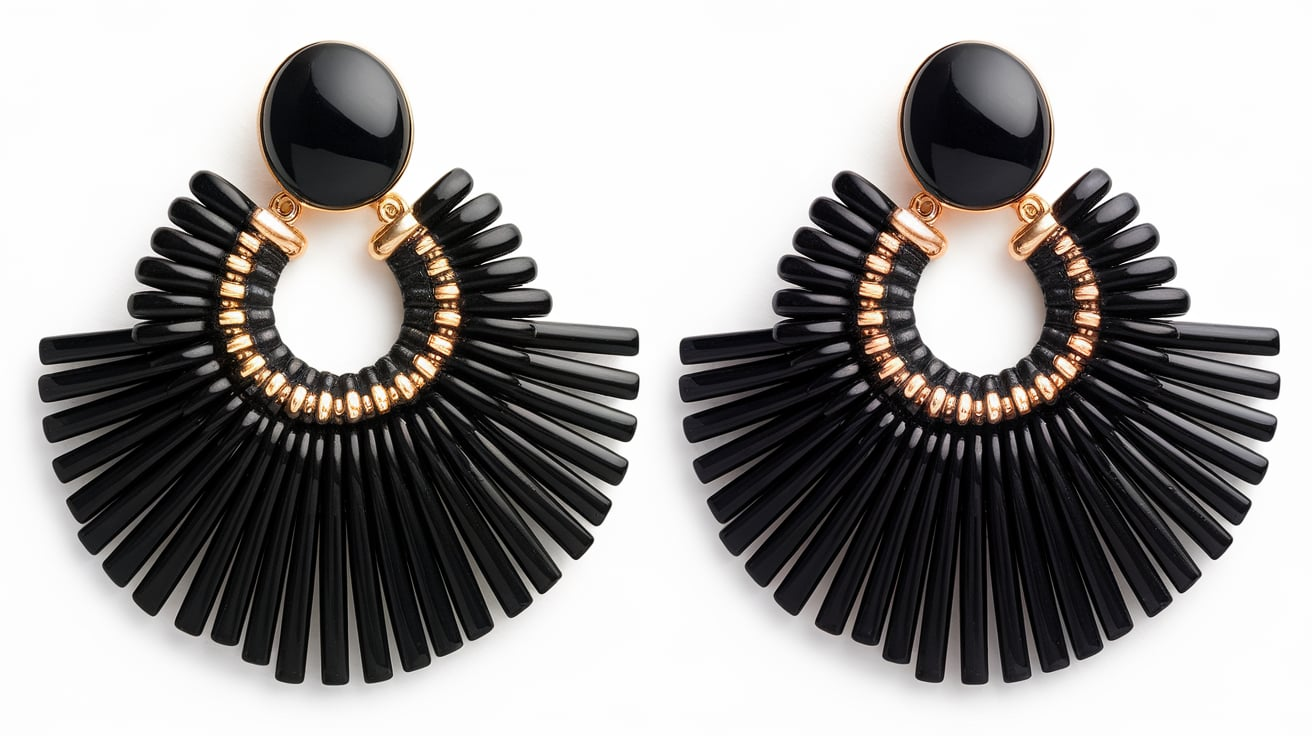 Rj Graziano Black Jet Earrings frings