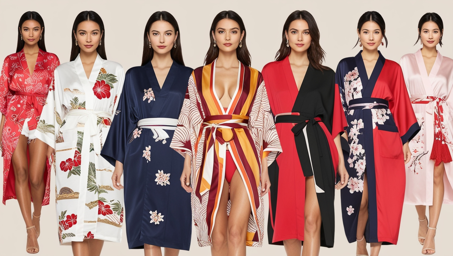 Huahua Women Sexy Short Kimono