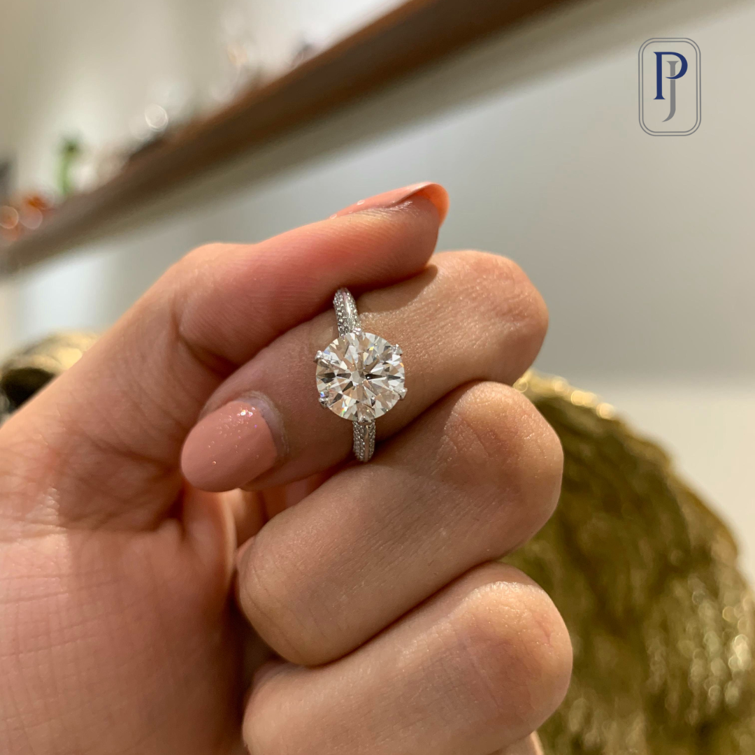 Lab diamond ring designed for a Indian bride using a white gold.