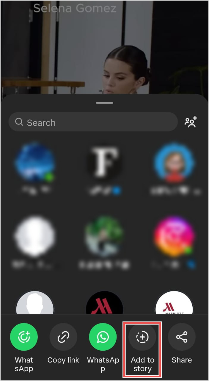 select add to story