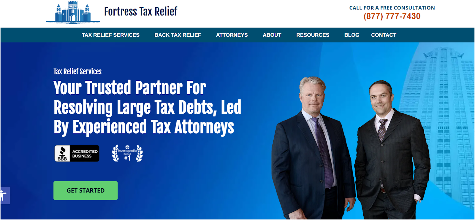 Fortress Tax Relief Homepage