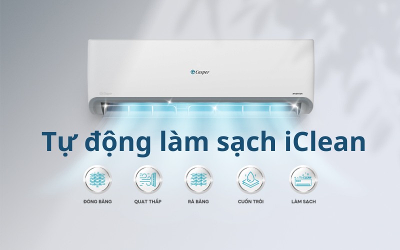 Chế độ tự làm sạch trên máy lạnh Casper Inverter 1.5 HP GC-12IS35