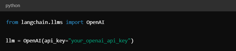 code initializes the OpenAI model so that you can use it to process and respond to user questions.