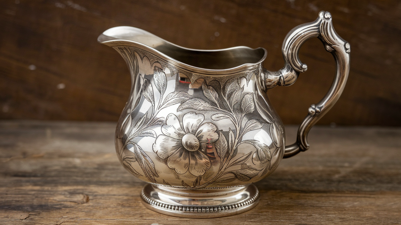 Glastonbury Silver Plate Creamer 205 Flowers