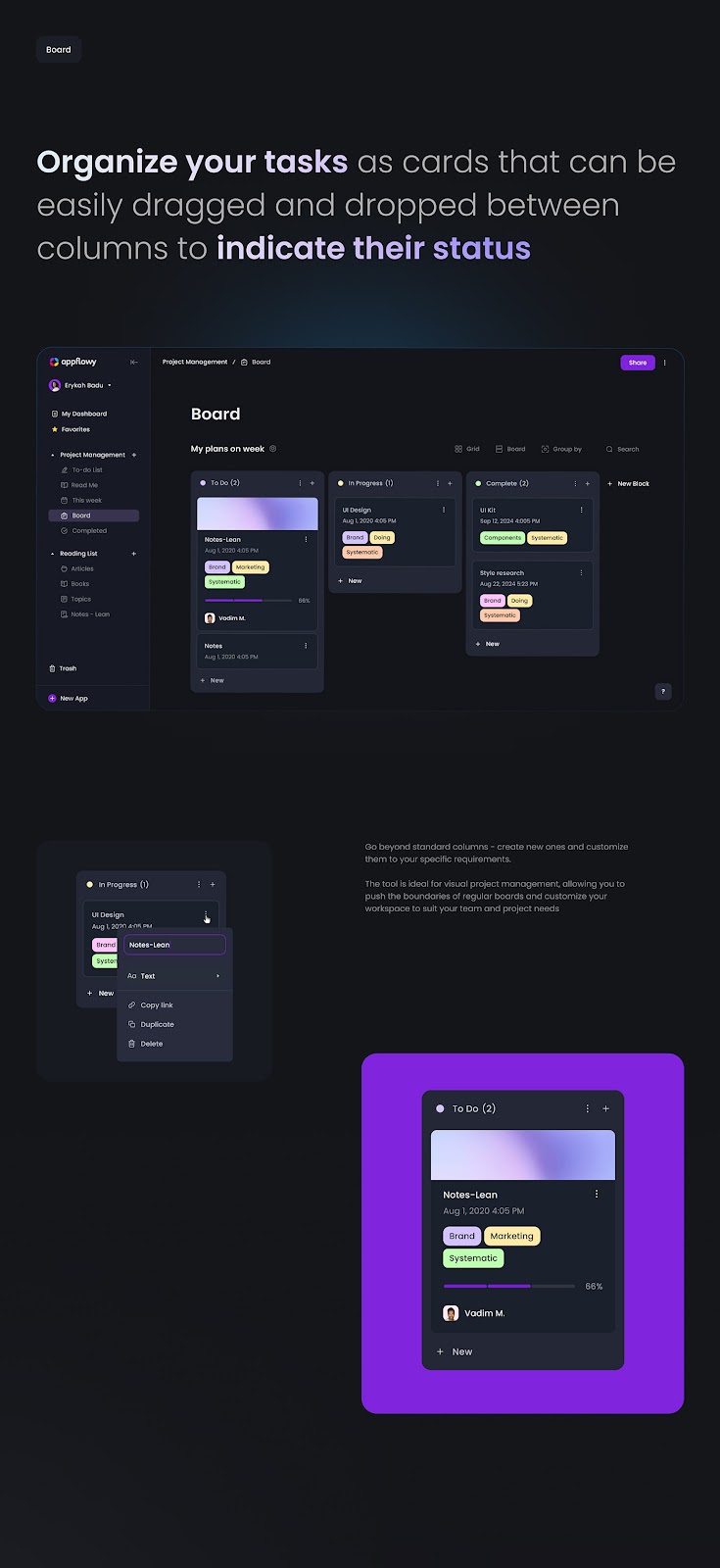 SAAS admin panel ux dashboard software Project Management Board CRM uı aı