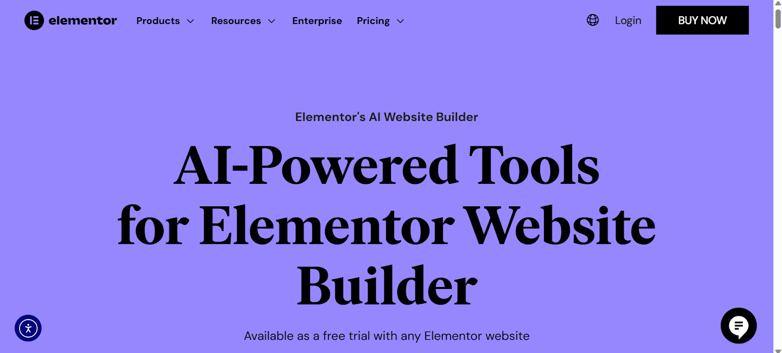 a screenshot of Elementor AI.