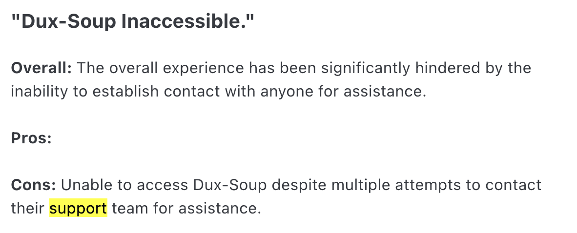 Customer service negative review