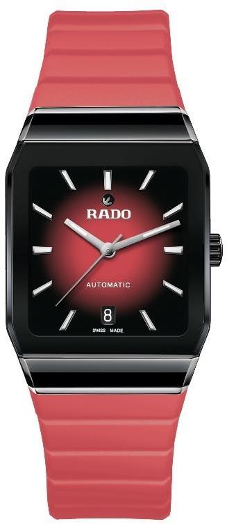 A black and red watch  Description automatically generated