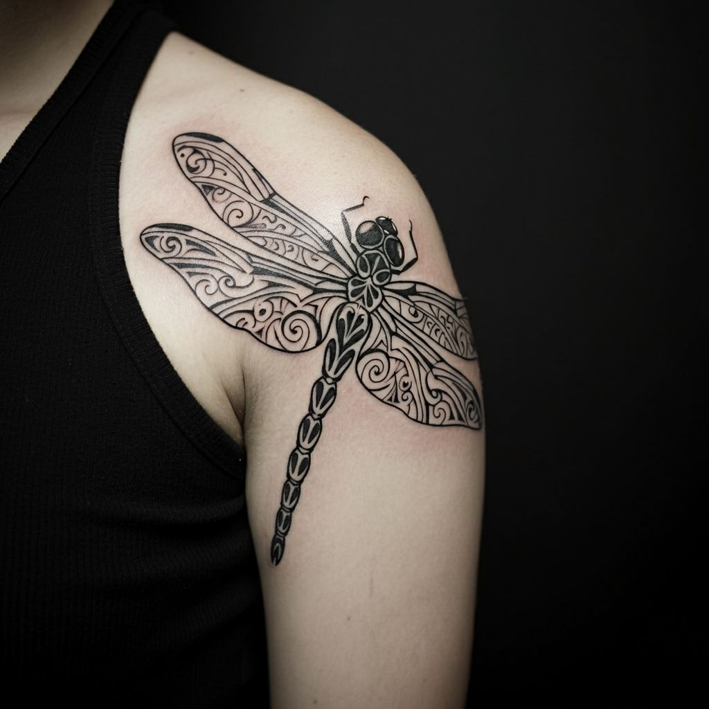 Tribal Dragonfly Tattoos