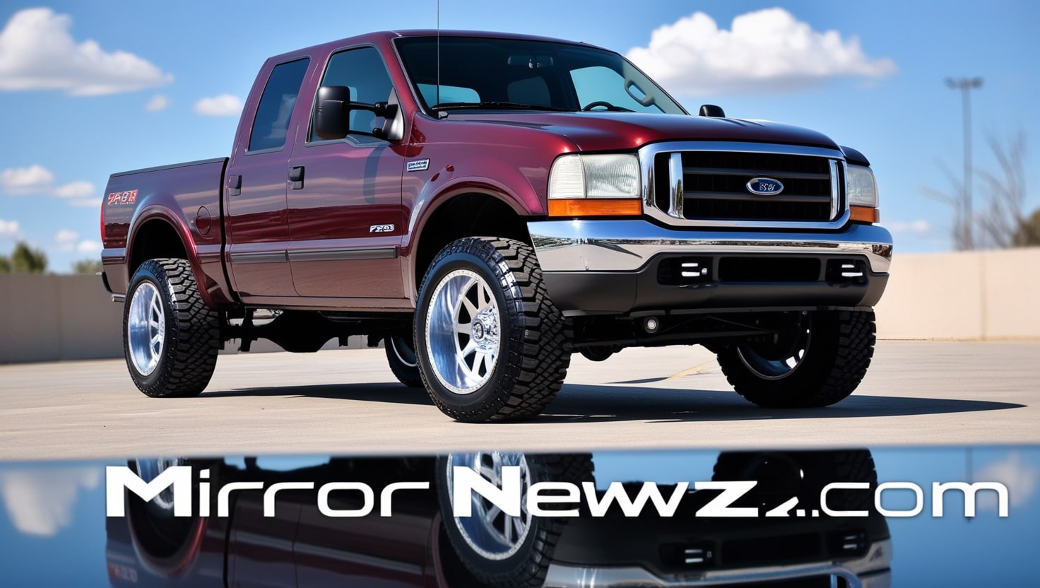 Maroon Ford F 2 50 2001A 8 Inch Lifted