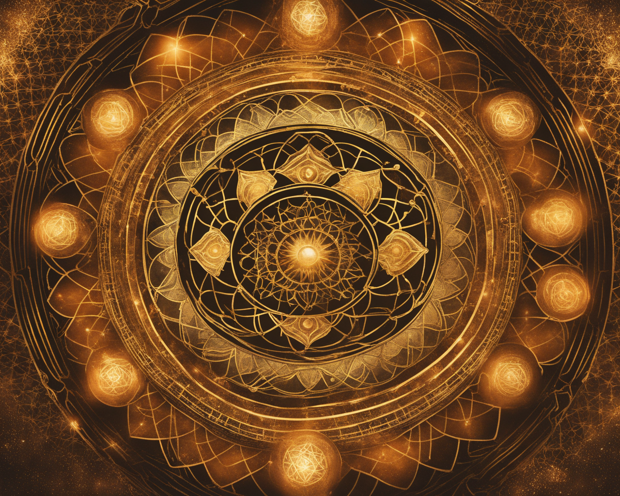 A gold mandala with lights

AI-generated content may be incorrect.