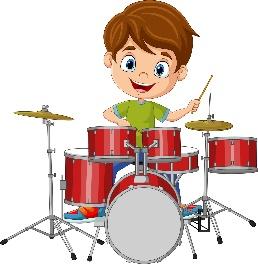 Cartoon little boy playing a drum 8916712 Vector Art at Vecteezy