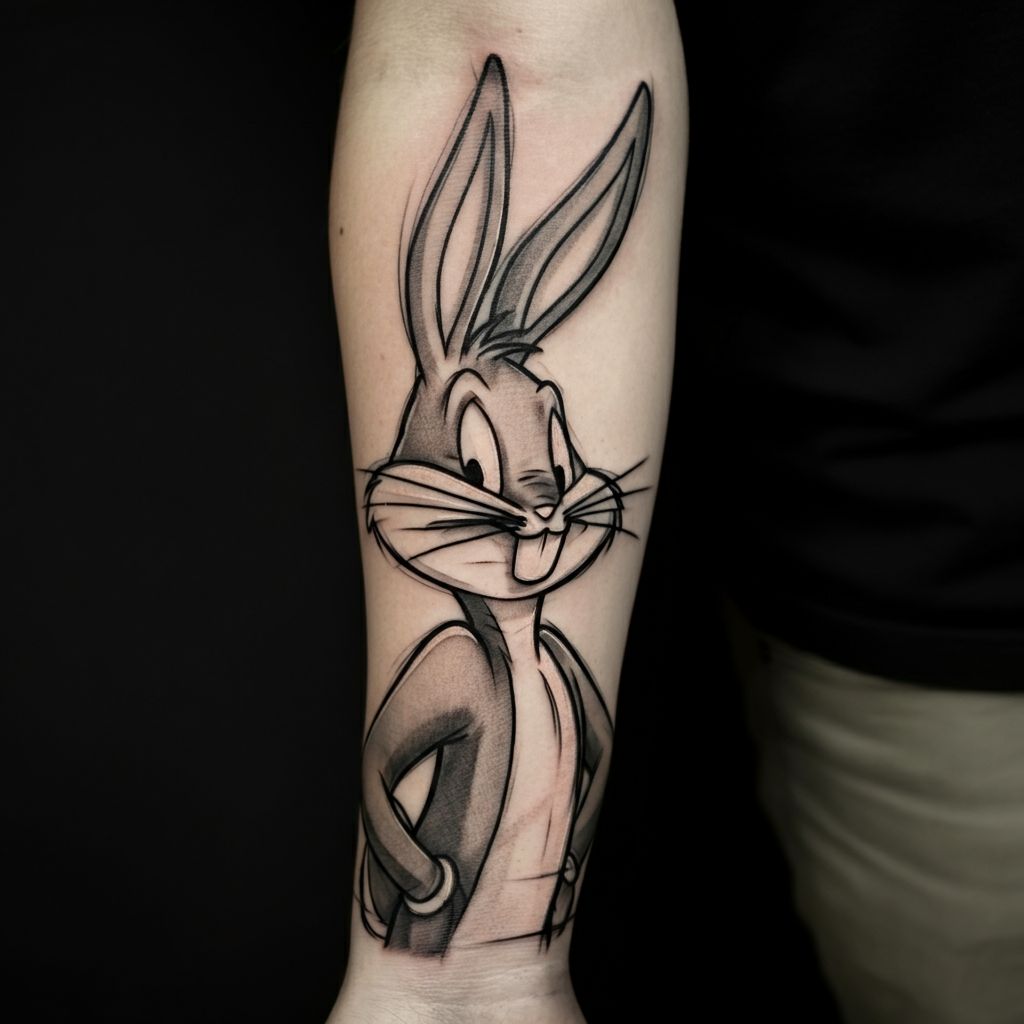 Bugs Bunny Tattoo Black and White
