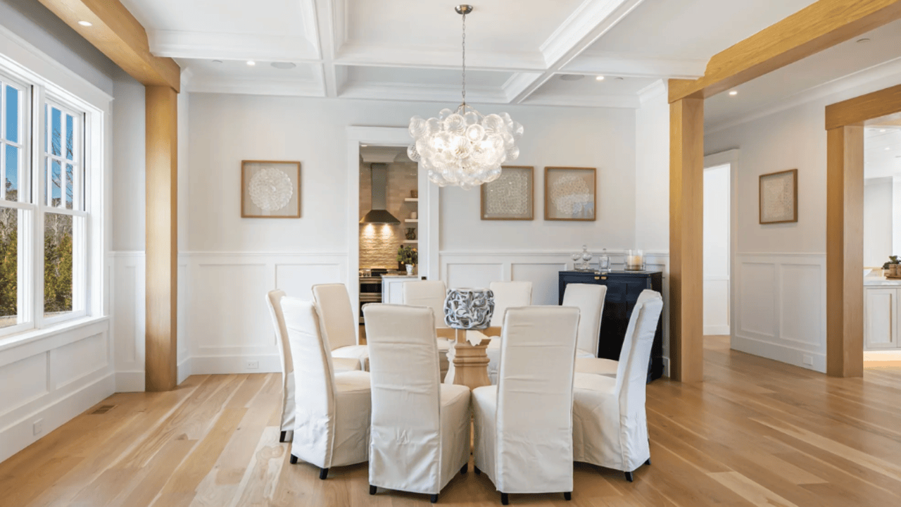 Tour This 8,094 Sq Ft Shingle-Style Waterfront Estate in Quogue, NY with Floating Staircase and 300-Bottle Wine Cellar
