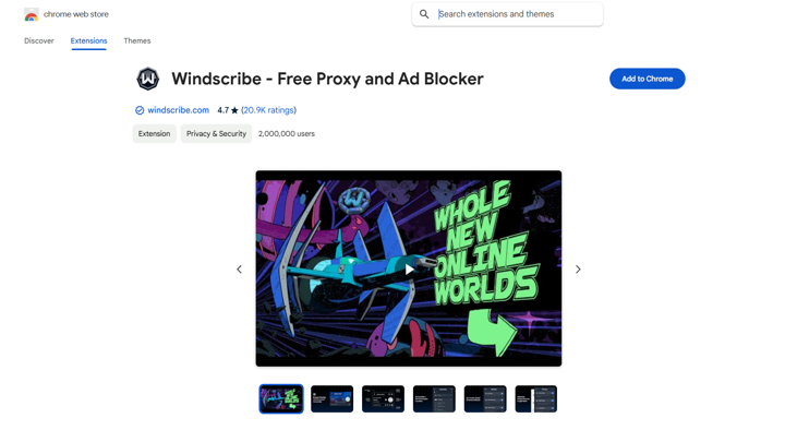 go for Windscribe for Chrome download