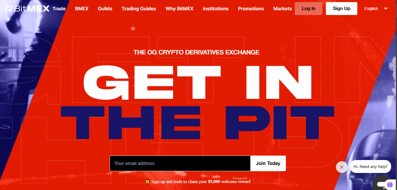 BitMEX homepage
