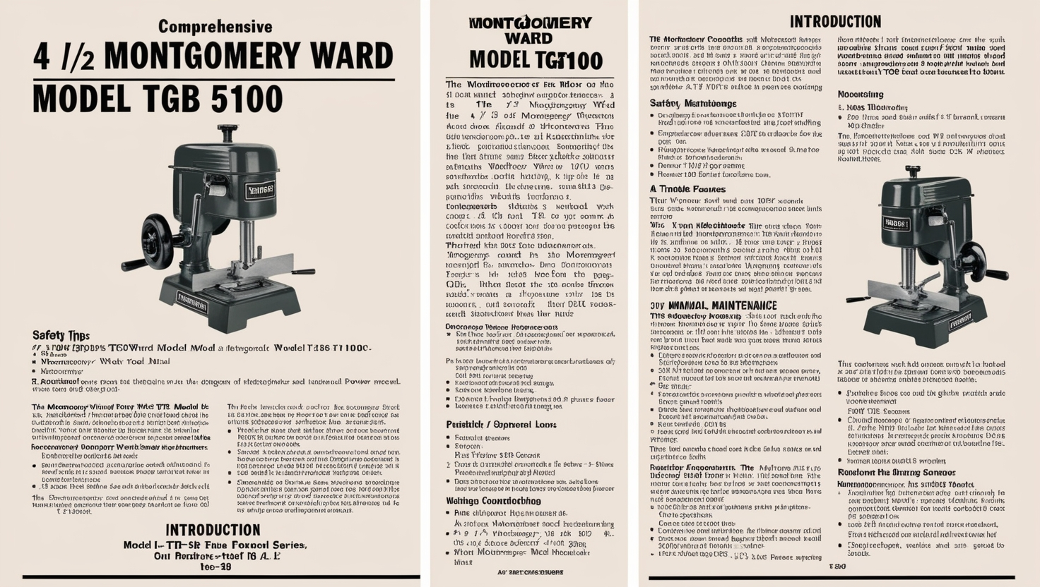 4 1/2 Montgomery Ward Model TGB 5100 Manual