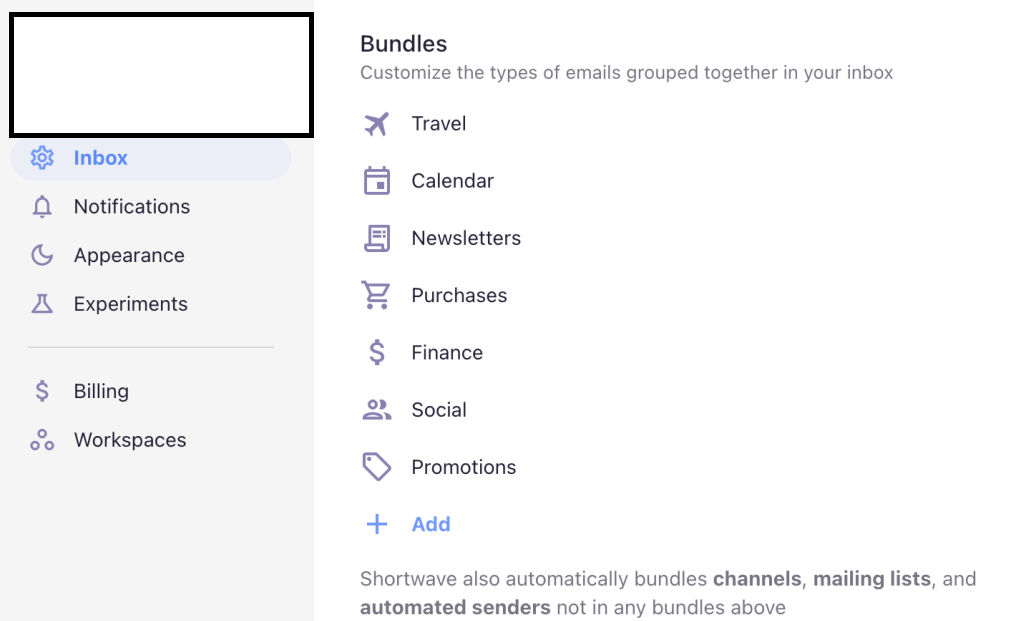 "Bundles" are used in Shortwave to sort and organize emails based on data pulled from Gmail labels. 