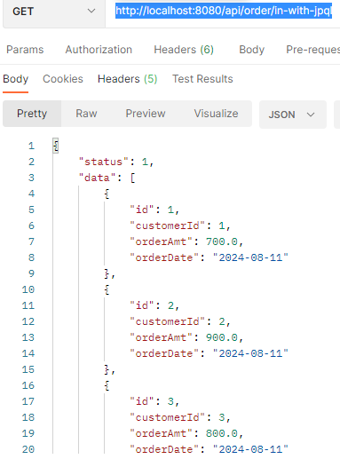 JPA repository IN clause example in a Spring Data JPA project
