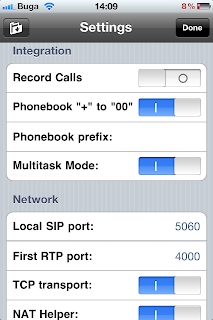 Figura com as configuracoes do telefone pra VOIP