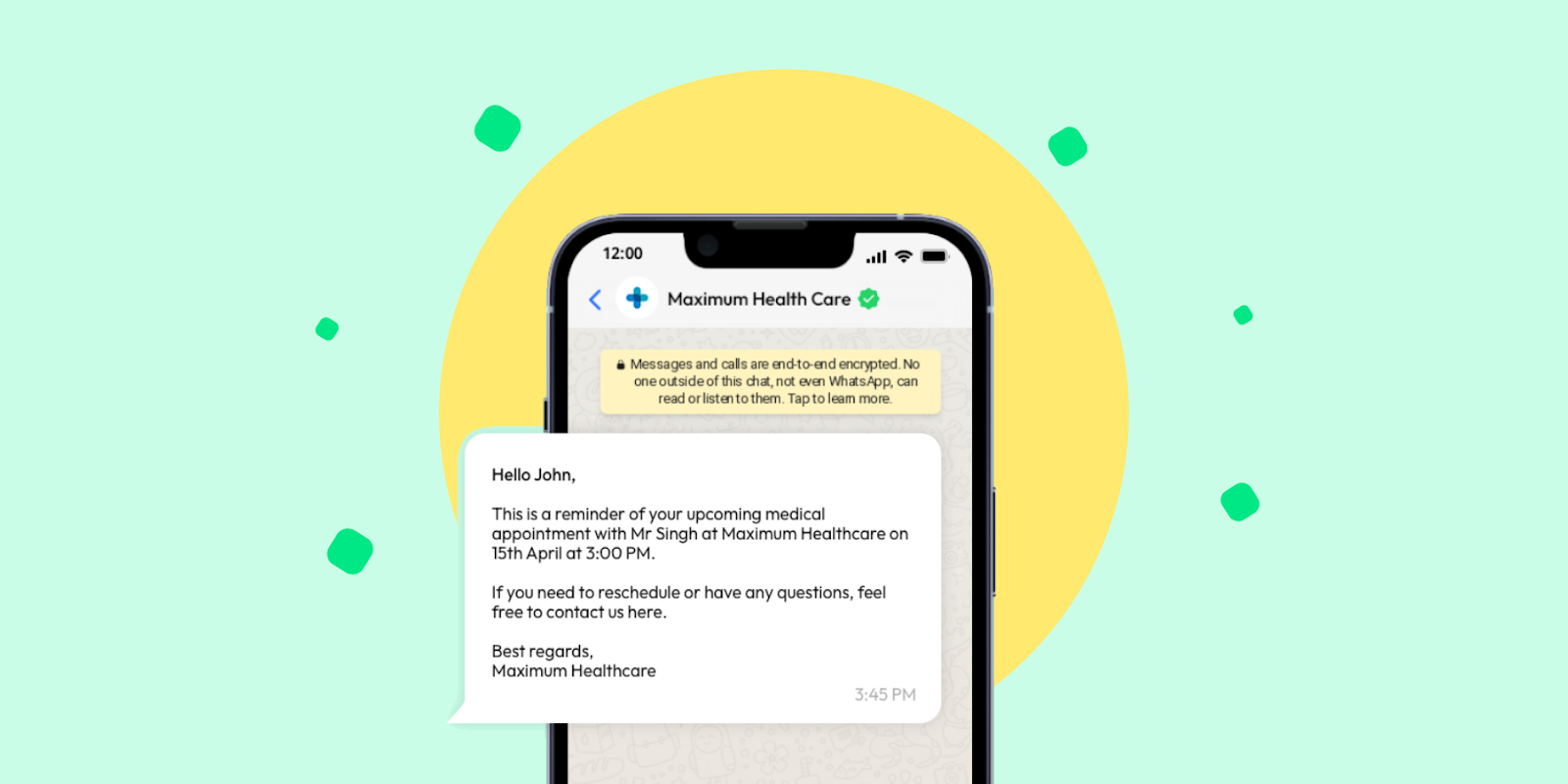 maximum health care sending a message using an ai chatbot